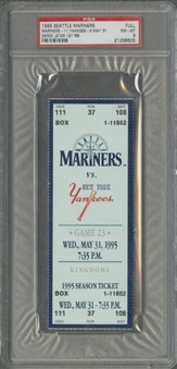 1995 New York Yankees vs Seattle Mariners Full Ticket From Derek Jeter’s First Career RBI Game (PSA/DNA NM/MT 8)